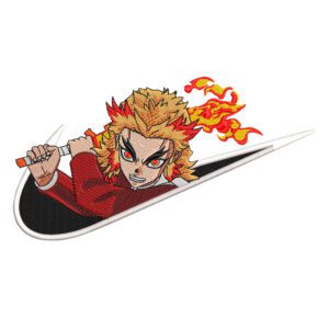 Rengoku Swoosh Embroidery Design - Demon Slayer Nike Anime Embroidery Design