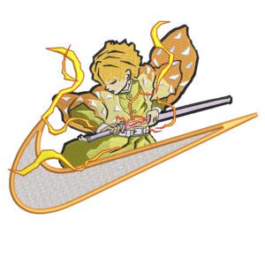 Zenitsu Swoosh Embroidery Design - Demon Slayer Nike Anime Embroidery Design