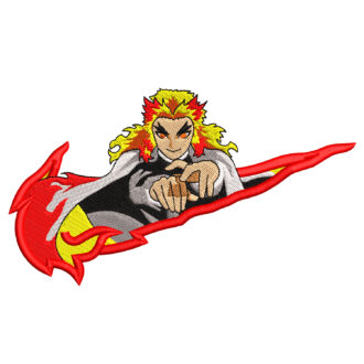 Rengoku Swoosh Embroidery Design - Demon Slayer Nike Anime Embroidery Design