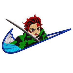 Tanjiro Swoosh Embroidery Design - Demon Slayer Nike Anime Embroidery Design