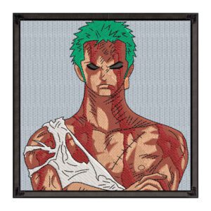 Zoro Nothing Happened Embroidery Design - One Piece Anime Embroidery Design