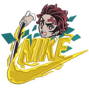 Tanjiro Nike Embroidery Design - Demon Slayer Nike Anime Embroidery Design