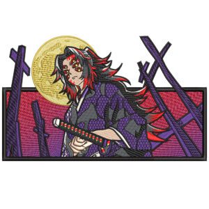 Kokushibu Embroidery Design - Demon Slayer Anime Embroidery Design