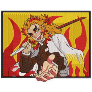 Kyojuro Rengoku Embroidery Design - Demon Slayer Anime Embroidery Design