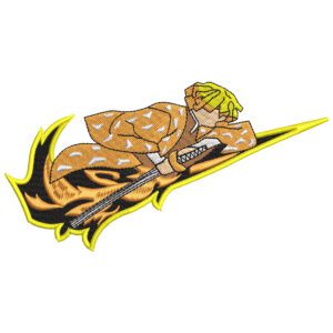 Zenitsu Swoosh Embroidery Design - Demon Slayer Nike Anime Embroidery Design