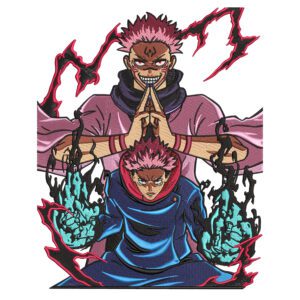 Sukuna Itadori Embroidery Design - Jujutsu Kaisen Anime Embroidery Design