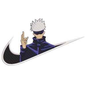 Gojo Swoosh Embroidery Design - Jujutsu Kaisen Nike Anime Embroidery Design