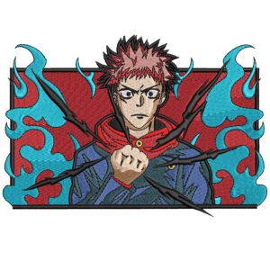 Itadori Black Flash Embroidery Design - Jujutsu Kaisen Anime Embroidery Design