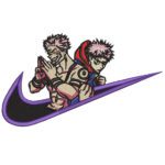 Sukuna Itadori Swoosh Embroidery Design - Jujutsu Kaisen Nike Anime Embroidery Design