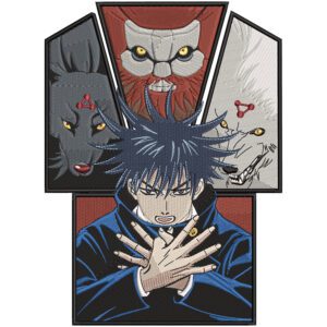 Megumi Shadows Embroidery Design - Jujutsu Kaisen Anime Embroidery Design