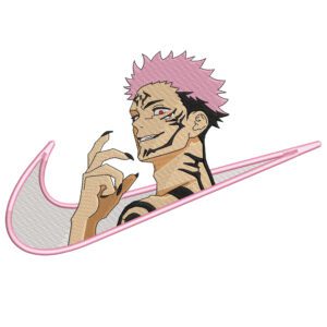 Sukuna Swoosh Embroidery Design - Jujutsu Kaisen Nike Anime Embroidery Design