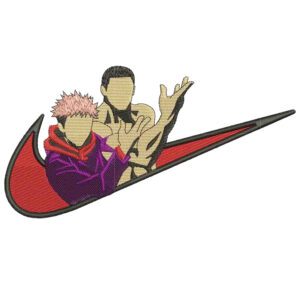 Itadori Todo Swoosh Embroidery Design - Jujutsu Kaisen Nike Anime Embroidery Design