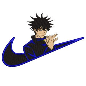 Megumi Swoosh Embroidery Design - Jujutsu Kaisen Nike Anime Embroidery Design