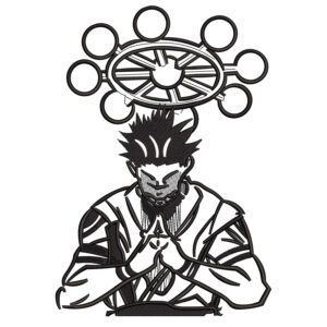 Sukuna Wheel Embroidery Design - Jujutsu Kaisen Anime Embroidery Design