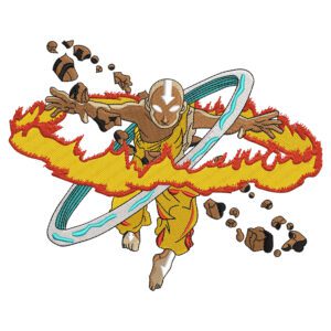 Aang Power Embroidery Design - Avatar Anime Embroidery Design