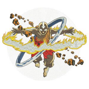 Aang Power Embroidery Design - Avatar Anime Embroidery Design