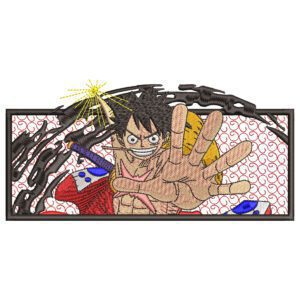 Luffy Punch Embroidery Design - One Piece Anime Embroidery Design