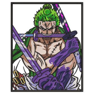 Zoro 3 Sword Style Embroidery Design - One Piece Anime Embroidery Design