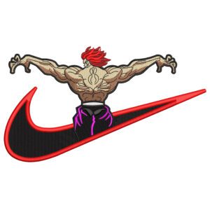 Yujiro Back Swoosh Embroidery Design - Baki Nike Anime Embroidery Design