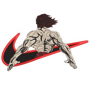 Yujiro Back Swoosh Embroidery Design - Baki Nike Anime Embroidery Design