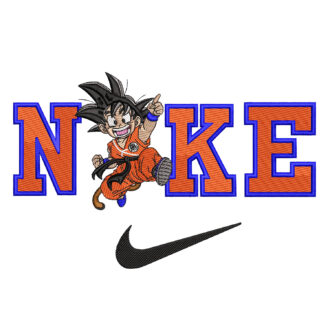 Kid Goku Nike Embroidery Design - Dragon Ball Nike Anime Embroidery Design