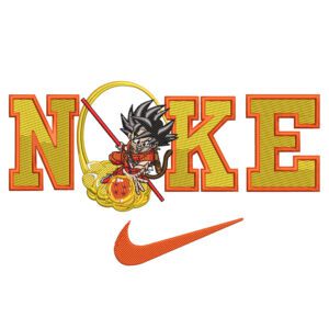 Kid Goku Nike Embroidery Design - Dragon Ball Nike Anime Embroidery Design