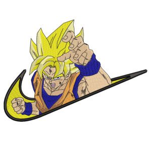 SSJ Goku Swoosh Embroidery Design - Dragon Ball Nike Anime Embroidery Design