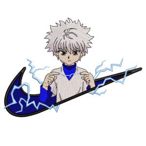 Killua Swoosh Embroidery Design - Hunter x Hunter Nike Anime Embroidery Design