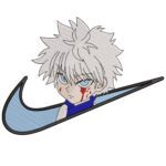 Killua Swoosh Embroidery Design - Hunter x Hunter Nike Anime Embroidery Design