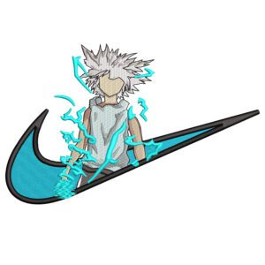 Killua Swoosh Embroidery Design - Hunter x Hunter Nike Anime Embroidery Design