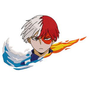 Todoroki Swoosh Embroidery Design - My Hero Academia Nike Anime Embroidery Design