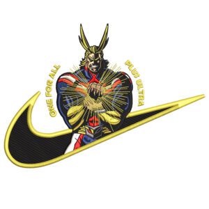 All Might Swoosh Embroidery Design - My Hero Academia Nike Anime Embroidery Design