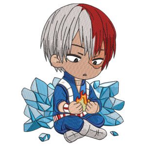 Todoroki Chibi Embroidery Design - My Hero Academia Anime Embroidery Design