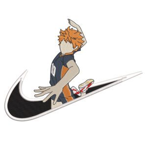 Hinata Swoosh Embroidery Design - Haikyuu Nike Anime Embroidery Design