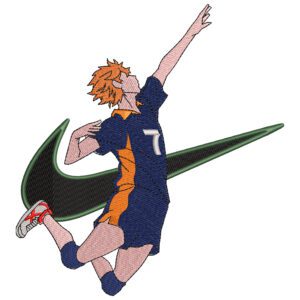 Hinata Swoosh Embroidery Design - Haikyuu Nike Anime Embroidery Design