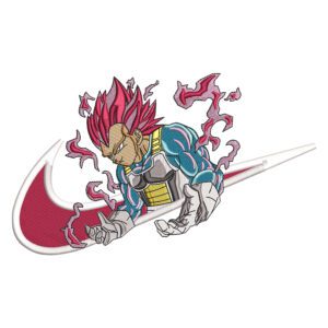 Vegeta Swoosh Embroidery Design - Dragon Ball Nike Anime Embroidery Design