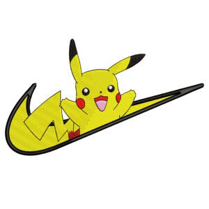 Pikachu Swoosh Embroidery Design - Pokemon Nike Anime Embroidery Design