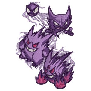 Ghost Pokemon Embroidery Design - Pokemon Anime Embroidery Design