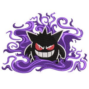 Gengar Aura Embroidery Design - Pokemon Anime Embroidery Design