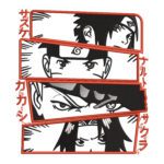 Team7 Eyes Embroidery Design - Naruto Anime Embroidery Design