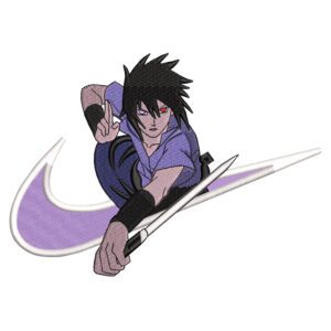 Sasuke Swoosh Embroidery Design - Naruto Nike Anime Embroidery Design