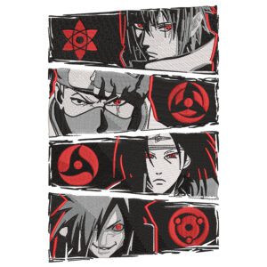 Sharingan Users Embroidery Design - Naruto Anime Embroidery Design