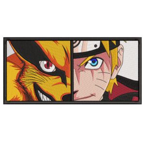 Naruto x Kurama Embroidery Design - Naruto Anime Embroidery Design