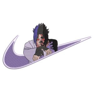 Sasuke Swoosh Embroidery Design - Naruto Nike Anime Embroidery Design