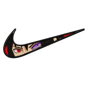 Sasuke Swoosh Embroidery Design - Naruto Nike Anime Embroidery Design