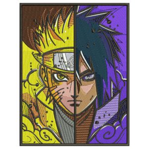 Naruto x Sasuke Embroidery Design - Naruto Anime Embroidery Design