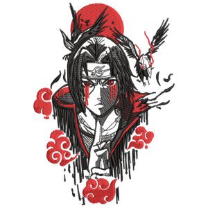 Itachi Uchiha Embroidery Design - Naruto Anime Embroidery Design