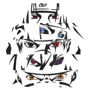 Naruto Character Eyes Embroidery Design - Naruto Anime Embroidery Design