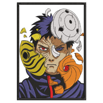 Obito Masks Embroidery Design - Naruto Anime Embroidery Design