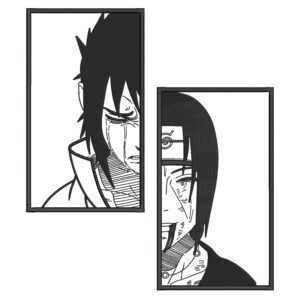 Itachi x Sasuke Embroidery Design - Naruto Anime Embroidery Design